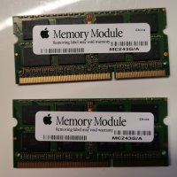 Рам памет за лаптоп Apple MC243G/A 4GB (2X2GB) SO-DIMM DDR3 Memory Module, снимка 2 - RAM памет - 32497186