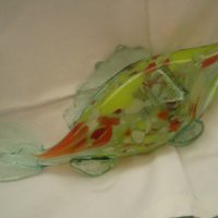Стара фигура на риба многоцветно стъкло, снимка 8 - Антикварни и старинни предмети - 36913273