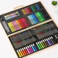 Комплект за рисуване в дървен куфар, снимка 5 - Рисуване и оцветяване - 43394618