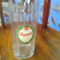 Стара стъклена халба Загорка - 1 литър, снимка 1 - Колекции - 38627270