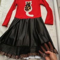 детска официална рокля червено и черно, снимка 1 - Детски рокли и поли - 43552479