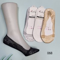 Дамски чорапи тип терлици дантела, 12 чифта в пакет - модел 068#, снимка 1 - Дамски чорапи - 40087607
