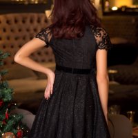 Елегантна черна рокля на "Nixa", снимка 1 - Рокли - 43286599
