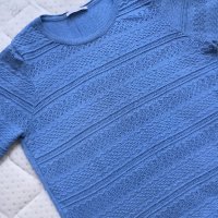 Синя блуза с къс ръкав, снимка 3 - Туники - 42958330