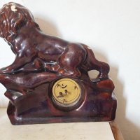 Стар красив порцеланов часовник - лъв, снимка 6 - Антикварни и старинни предмети - 32226933