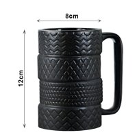 4331 Черна керамична чаша автомобилни гуми оригинален подарък, снимка 3 - Чаши - 43487604