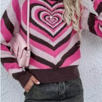 Дамски ежедневен пуловер с обло деколте, 4цвята - 023, снимка 4 - Блузи с дълъг ръкав и пуловери - 39156964