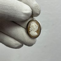 Немска сребърна брошка Камея. №4817, снимка 1 - Антикварни и старинни предмети - 43129529