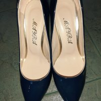 Дамски тъмно сини обувки на висок ток, снимка 5 - Дамски елегантни обувки - 28263436