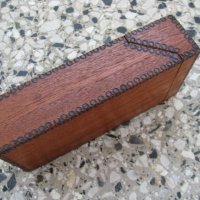 Дървена кутия табакера с кибрит, снимка 3 - Антикварни и старинни предмети - 28674867