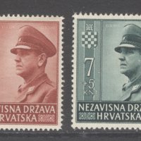 Хърватия 1943 - Мi № 100/01 - комплектна серия чиста, снимка 1 - Филателия - 44110415