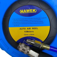 Автоматична макара с маркуч за въздух HAWEK 15m 8x12mm, снимка 2 - Други инструменти - 44877840