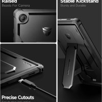 Калъф Dexnor за Samsung Galaxy Tab A8, протектор и стойка, черен, снимка 7 - Таблети - 43956543