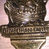 elizabethan galleon-12х5х4см-мед/месинг-внос франция, снимка 8 - Колекции - 26698013
