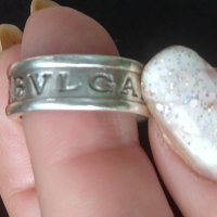 BVLGARI / Брандова масивна сребърна халка проба 925 , снимка 6 - Пръстени - 28940979