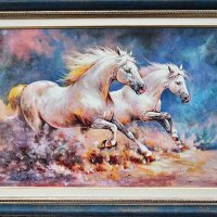 Галопиращи коне, картина, снимка 1 - Картини - 32703681