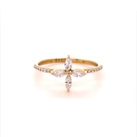 Златен дамски пръстен 1,29гр. размер:56 14кр. проба:585 модел:16477-5, снимка 1 - Пръстени - 40747566