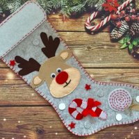 Коледен чорап за камина / подарък / лакомства, снимка 2 - Декорация за дома - 35149330