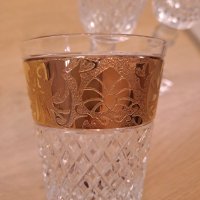 Кристални чаши инкрустирани със злато., снимка 3 - Чаши - 43815649