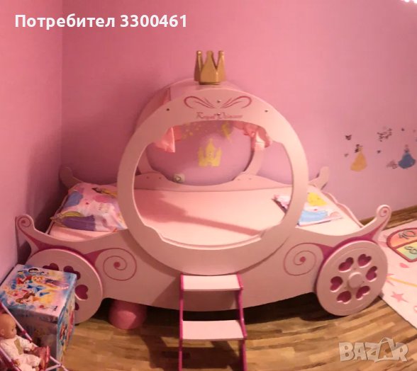 Момичешка Спалня Принцеса 190х90см матрак Легло Карета Приказки Каляска., снимка 1