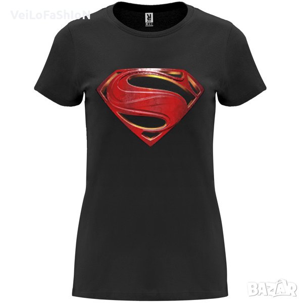 Нова дамска тениска SuperGirl в черен цвят , снимка 1