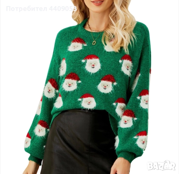 Дамски коледен пуловер, снимка 1