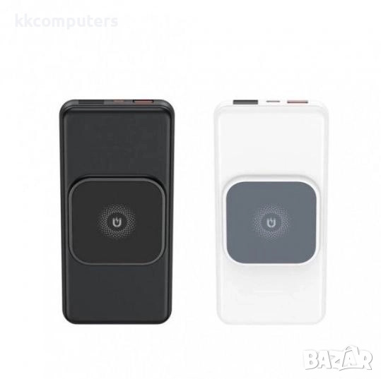 Power bank XO-PR161 Wireless / PD Type-C + USB QC 3.0 / 10000mAh / Бял / Баркод : 456183, снимка 1