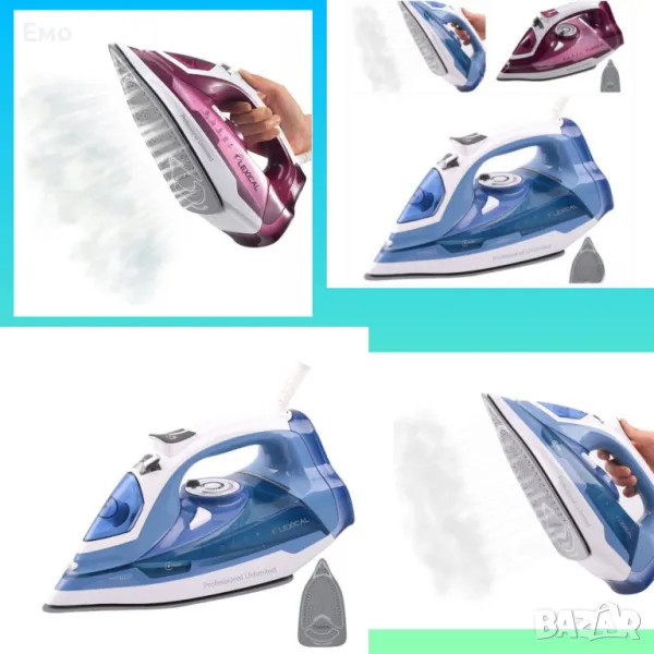 Парна ютия - 2200W, керамична плоча, 380мл резервоар. Гаранция 24 месеца , снимка 1