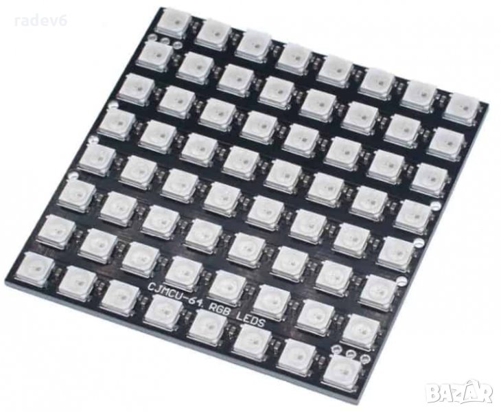 WS2812B LED матрица 8x8 с 64 светодиода, 5050, RGB, снимка 1