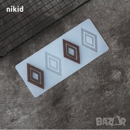 4 големи ромба ромбове ромб силиконов молд форма за шоколад фондан декор торта украса, снимка 1