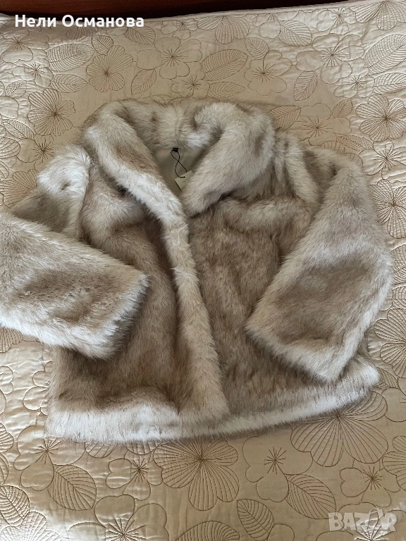 Ново кожено палто екрю, снимка 1