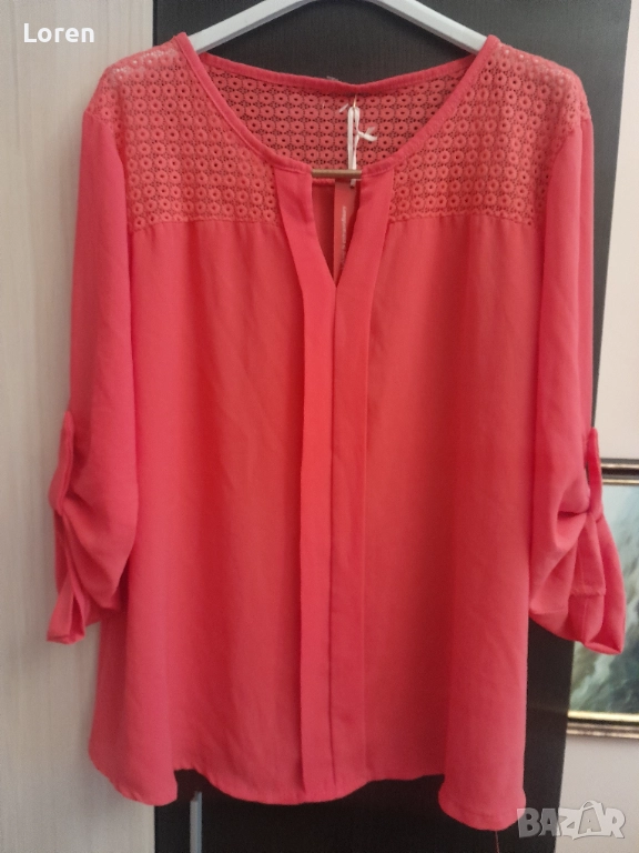 Ново!Блуза тип риза в керемидено розов цвят, снимка 1