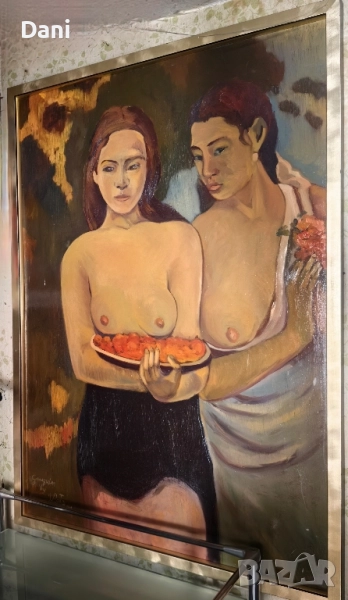Картина  "Two tahitian  women", Paul Gauguin /Репродукция , снимка 1