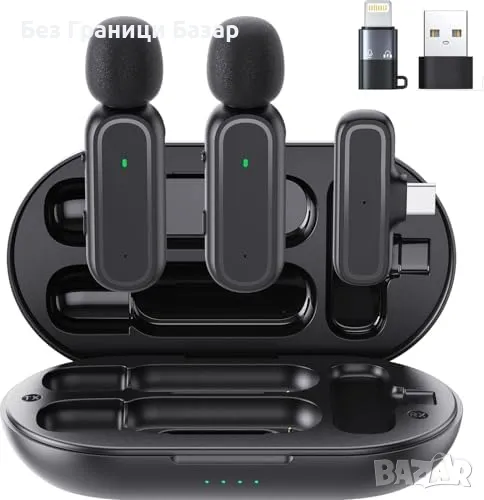 Нов Безжичен лавалиер микрофон с шумопотискане и дълъг живот на батерията, снимка 1