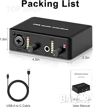 YDMADE USB аудио интерфейс с XLR и 1/4 инча, снимка 1