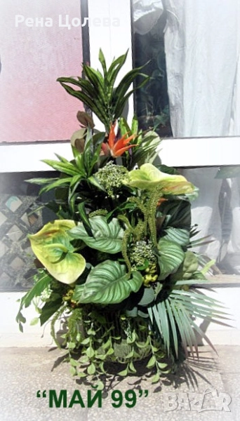 Зелена композиция 75 см., снимка 1