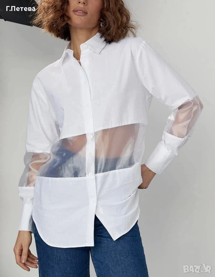 ❌Риза с тюл Черна , снимка 1