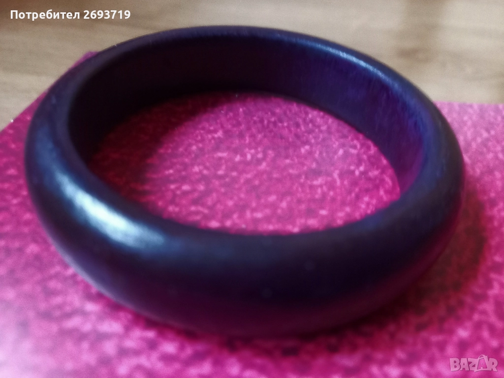 Лилава дървена гривна , снимка 1