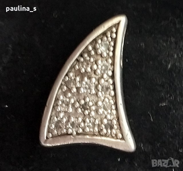 Масивен сребърен медальон / висулка - сребро проба 925 с естествени циркони , снимка 1