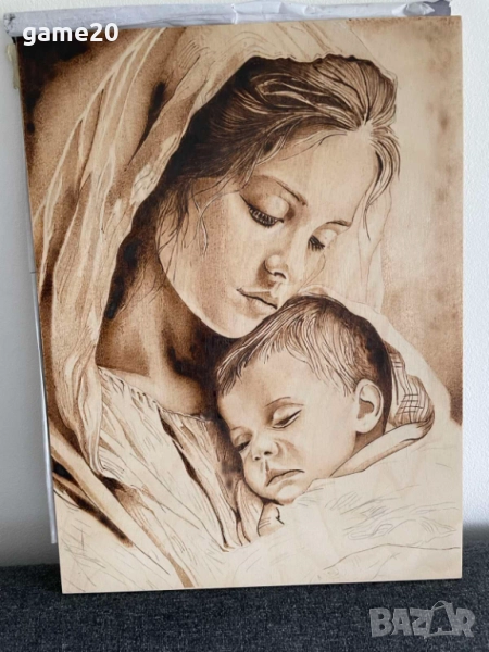 Ръчна Пирография-ИКОНА, снимка 1