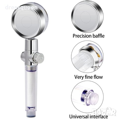 3729 Слушалка за душ с перка и 3D ефект на водата, снимка 4 - Други стоки за дома - 44012131