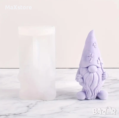 3D Голям Коледен гном Силиконов молд форма за свещи гипс сапун смола , снимка 2 - Форми - 52005244
