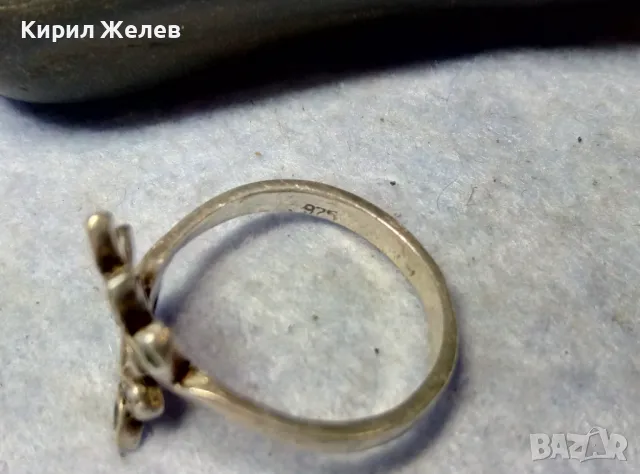 ШАРМАНТЕН АР НУВО СТИЛ СРЕБЪРЕН ПРЪСТЕН СРЕБРО 925 ФИНА АЖУРНА РЪЧНА ИЗРАБОТКА 28739, снимка 6 - Пръстени - 49605531