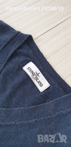 Stone Island Cotton Knit V - Neck Mens Size L ОРИГИНАЛ! Мъжки памучен Пуловер!, снимка 8 - Пуловери - 43477958