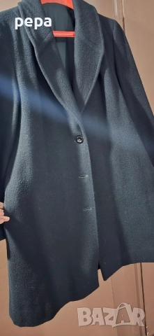 Черно палто с джобове, снимка 3 - Палта, манта - 52381059