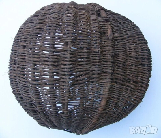 Старинна Българска Дървена Плетена КОШНИЦА 43x41x35 см Кошник Ладия от Лиана АНТИКА Декорация БАРТЕР, снимка 2 - Антикварни и старинни предмети - 52022957