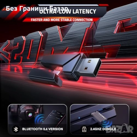 Нови Геймърски безжични слушалки PS5 PC с микрофон и шумопотискане, снимка 4 - Слушалки и портативни колонки - 52939063