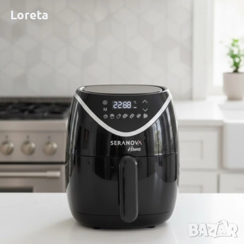 Фритюрник с горещ въздух (Air Fryer) Seranova, 5L, 2000W, Дигитален сензорен дисплей, снимка 2 - Фритюрници - 53378840