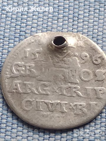 Сребърна монета 3 гроша 1596г. Сигизмунд трети ПОЛША 28460, снимка 7 - Нумизматика и бонистика - 42969893