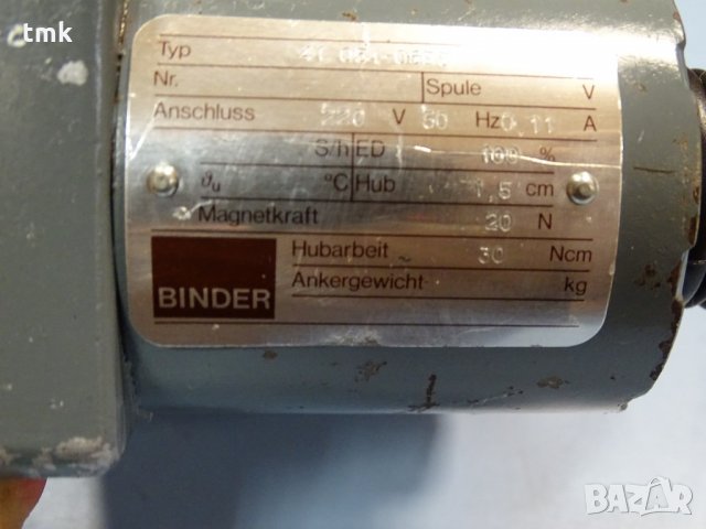 електромагнит - solenoid Binder 41054-06E3, 41054-11E00, снимка 7 - Резервни части за машини - 32620700